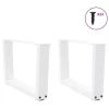  2 db fehér, V-alakú acél dohányzóasztal láb 60 x (30-31,3) cm