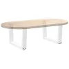  2 db fehér, V-alakú acél dohányzóasztal láb 60 x (30-31,3) cm