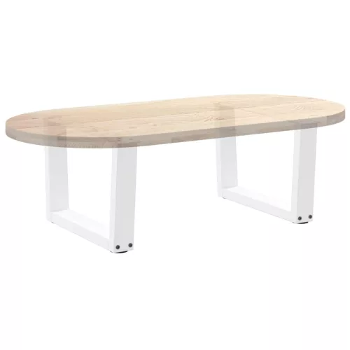  2 db fehér, V-alakú acél dohányzóasztal láb 60 x (30-31,3) cm