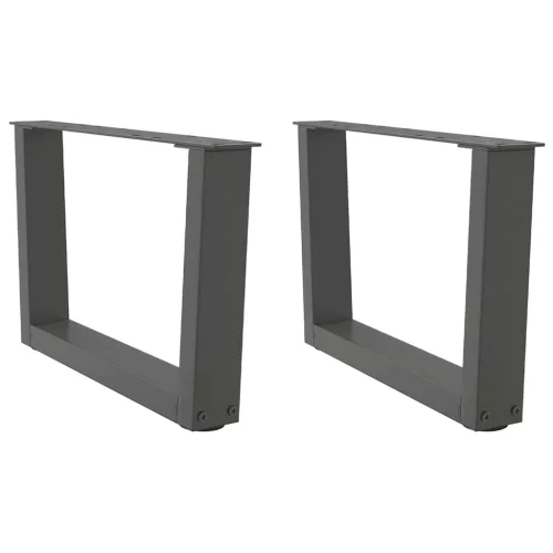  2 db antracitszürke, V-alakú acél dohányzóasztal láb 60 x (30-31,3) cm