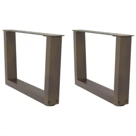    2 db V-alakú natúr acél dohányzóasztal láb 60x(30-31,3) cm