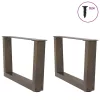  2 db V-alakú natúr acél dohányzóasztal láb 60x(30-31,3) cm