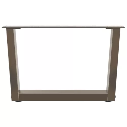  2 db V-alakú natúr acél dohányzóasztal láb 60x(30-31,3) cm