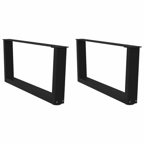  2 db fekete, V-alakú acél dohányzóasztal láb 70 x (30-31,3) cm