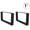  2 db fekete, V-alakú acél dohányzóasztal láb 70 x (30-31,3) cm