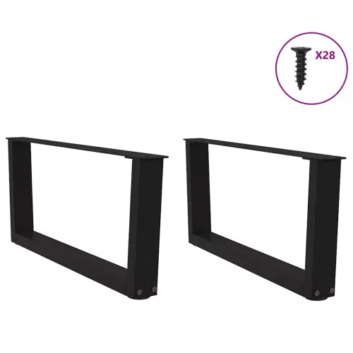  2 db fekete, V-alakú acél dohányzóasztal láb 70 x (30-31,3) cm