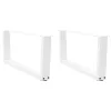  2 db fehér, V-alakú acél dohányzóasztal láb 70 x (30-31,3) cm