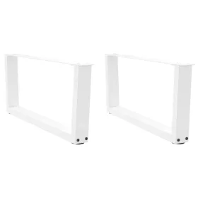   2 db fehér, V-alakú acél dohányzóasztal láb 70 x (30-31,3) cm