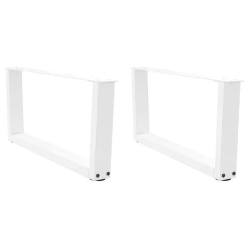  2 db fehér, V-alakú acél dohányzóasztal láb 70 x (30-31,3) cm