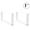  2 db fehér, V-alakú acél dohányzóasztal láb 70 x (30-31,3) cm