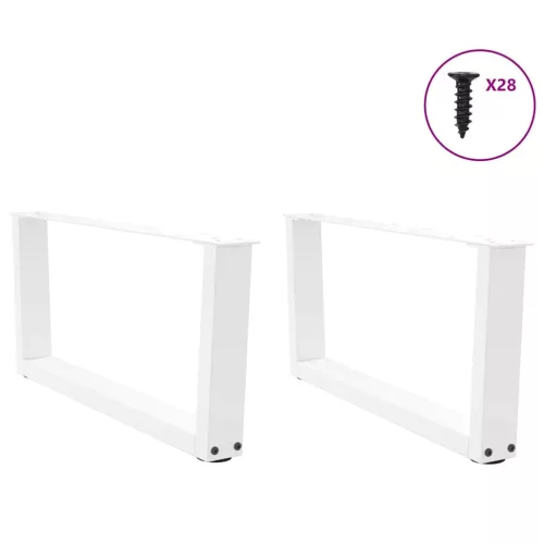  2 db fehér, V-alakú acél dohányzóasztal láb 70 x (30-31,3) cm