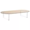  2 db fehér, V-alakú acél dohányzóasztal láb 70 x (30-31,3) cm
