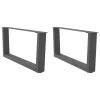  2 db antracitszürke, V-alakú acél dohányzóasztal láb 70 x (30-31,3) cm