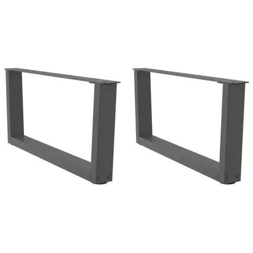  2 db antracitszürke, V-alakú acél dohányzóasztal láb 70 x (30-31,3) cm
