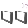 2 db antracitszürke, V-alakú acél dohányzóasztal láb 70 x (30-31,3) cm