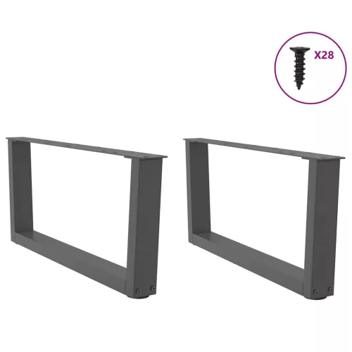  2 db antracitszürke, V-alakú acél dohányzóasztal láb 70 x (30-31,3) cm