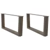  2 db V-alakú natúr acél dohányzóasztal láb 70 x (30-31,3) cm