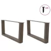  2 db V-alakú natúr acél dohányzóasztal láb 70 x (30-31,3) cm