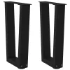  2 db fekete, V-alakú acél dohányzóasztal láb 28 x (42-43,3) cm