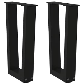    2 db fekete, V-alakú acél dohányzóasztal láb 28 x (42-43,3) cm