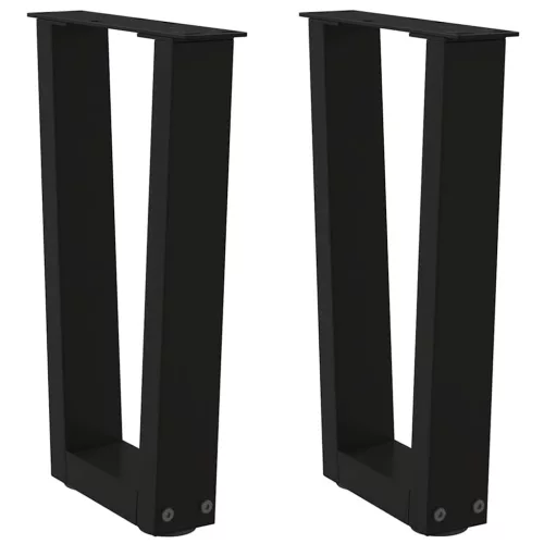  2 db fekete, V-alakú acél dohányzóasztal láb 28 x (42-43,3) cm