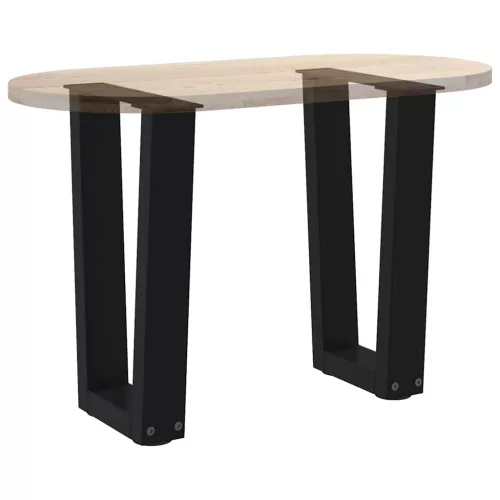  2 db fekete, V-alakú acél dohányzóasztal láb 28 x (42-43,3) cm
