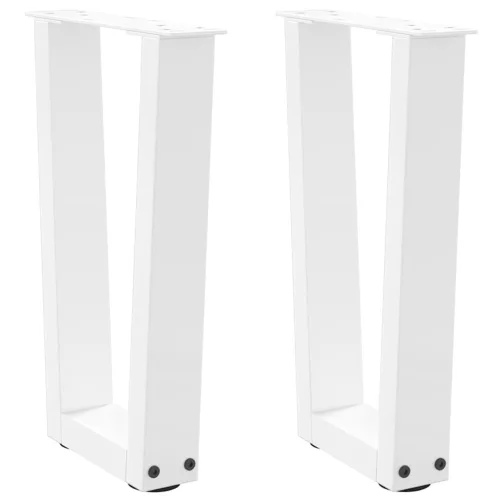  2 db fehér, V-alakú acél dohányzóasztal láb 28 x (42-43,3) cm
