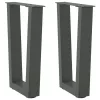  2 db antracitszürke, V-alakú acél dohányzóasztal láb 28 x (42-43,3) cm