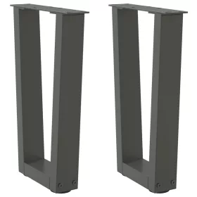    2 db antracitszürke, V-alakú acél dohányzóasztal láb 28 x (42-43,3) cm