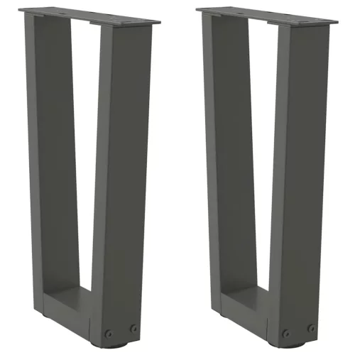  2 db antracitszürke, V-alakú acél dohányzóasztal láb 28 x (42-43,3) cm
