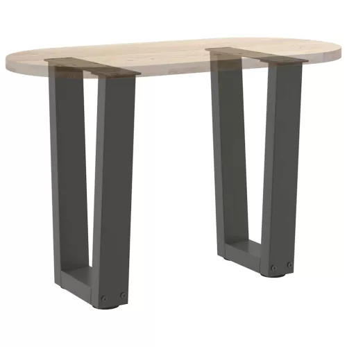  2 db antracitszürke, V-alakú acél dohányzóasztal láb 28 x (42-43,3) cm