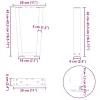  2 db antracitszürke, V-alakú acél dohányzóasztal láb 28 x (42-43,3) cm