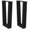  2 db fekete, V-alakú acél dohányzóasztal láb 38 x (42-43,3) cm