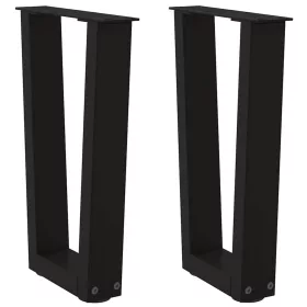    2 db fekete, V-alakú acél dohányzóasztal láb 38 x (42-43,3) cm
