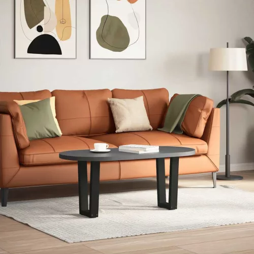  2 db fekete, V-alakú acél dohányzóasztal láb 38 x (42-43,3) cm