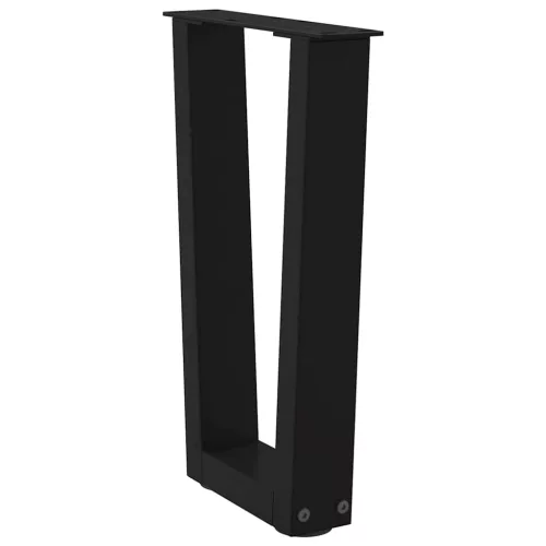  2 db fekete, V-alakú acél dohányzóasztal láb 38 x (42-43,3) cm
