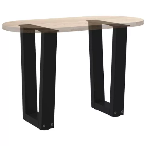  2 db fekete, V-alakú acél dohányzóasztal láb 38 x (42-43,3) cm