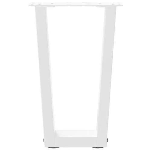 2 db fehér, V-alakú acél dohányzóasztal láb 38x(42-43,3) cm