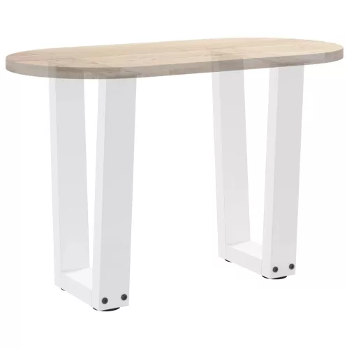  2 db fehér, V-alakú acél dohányzóasztal láb 38x(42-43,3) cm