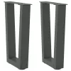  2 db antracitszürke, V-alakú acél dohányzóasztal láb 38x(42-43,3) cm