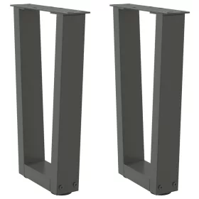    2 db antracitszürke, V-alakú acél dohányzóasztal láb 38x(42-43,3) cm
