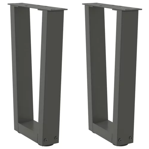  2 db antracitszürke, V-alakú acél dohányzóasztal láb 38x(42-43,3) cm