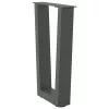  2 db antracitszürke, V-alakú acél dohányzóasztal láb 38x(42-43,3) cm