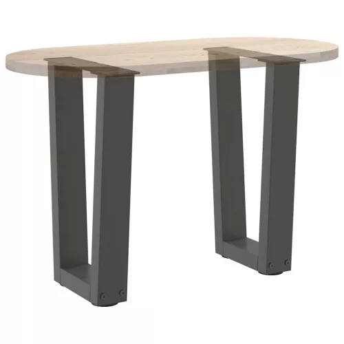  2 db antracitszürke, V-alakú acél dohányzóasztal láb 38x(42-43,3) cm