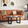  2 db fekete, V-alakú acél dohányzóasztal láb 50 x (42-43,3) cm