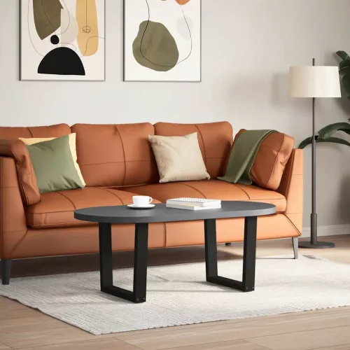  2 db fekete, V-alakú acél dohányzóasztal láb 50 x (42-43,3) cm