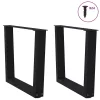  2 db fekete, V-alakú acél dohányzóasztal láb 50 x (42-43,3) cm