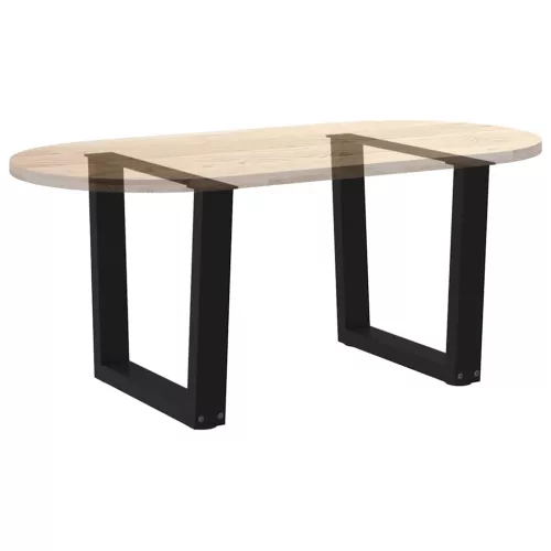  2 db fekete, V-alakú acél dohányzóasztal láb 50 x (42-43,3) cm