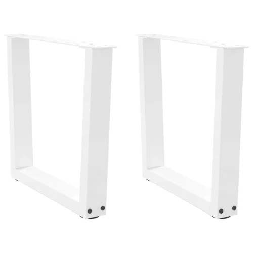  2 db fehér, V-alakú acél dohányzóasztal láb 50 x (42-43,3) cm