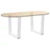  2 db fehér, V-alakú acél dohányzóasztal láb 50 x (42-43,3) cm